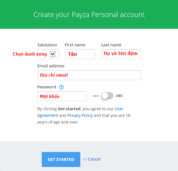 Hướng dẫn đăng ký và verify tài khoản Payza